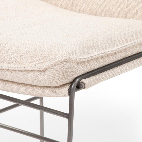 Jurson Modern White Performance Upholstered Grey Iron Dining Side Chair