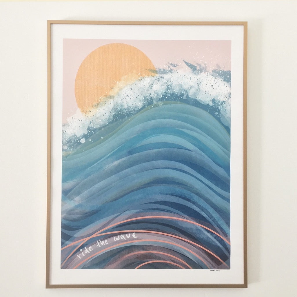 Framed Ride The Wave Print