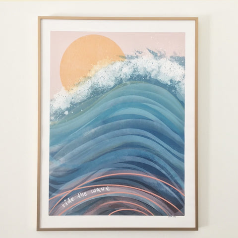 Framed Ride The Wave Print
